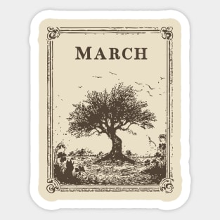 Windswept March Tree of Life Sticker
